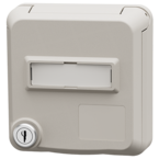 MENNEKES Presa per porte dati Cepex con serratura e spazio per etichetta, bianco puro 4664