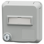 MENNEKES Presa per porte dati Cepex con serratura e spazio per etichetta, grigio chiaro 4677
