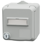 MENNEKES Presa da parete Cepex SCHUKO® con serratura e spazio per etichetta, grigio chiaro 4576