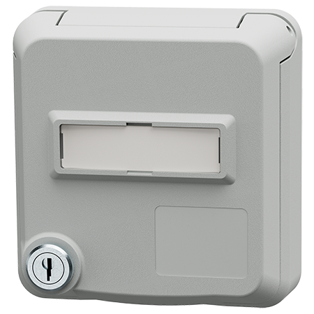 MENNEKES Presa per porte dati Cepex con serratura e spazio per etichetta, grigio chiaro 4642