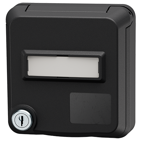 MENNEKES Presa per porte dati Cepex con serratura e spazio per etichetta, nero intenso 4645