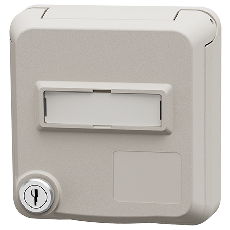 MENNEKES Presa per porte dati Cepex con serratura e spazio per etichetta, bianco puro 4664